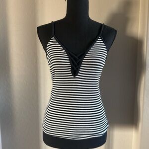 Ambiance Black and White Striped Camisole